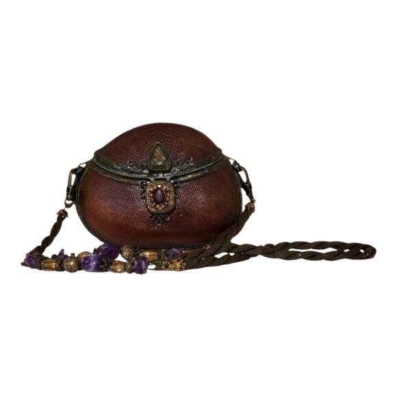 Maya Evangelista Hard Resin Cross Body Bag with Removable‎ Beaded Strap Vintage - Picture 2 of 15